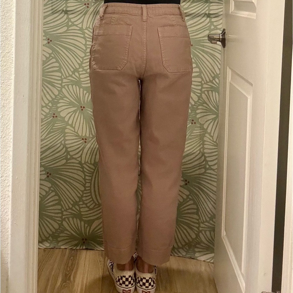Madewell Emmett Wide-Leg Crop Pink Pants.